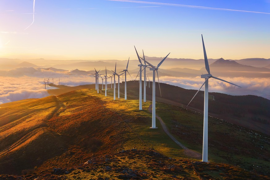 wind turbines in the Oiz eolic park