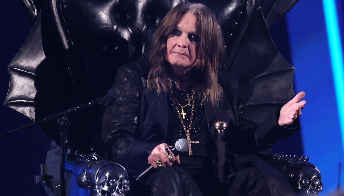 CLEVELAND, OHIO - OCTOBER 19: Ozzy Osbourne speaks onstage during the 2024 Rock & Roll Hall of Fame Induction Ceremony streaming on Disney+ at Rocket Mortgage Fieldhouse on October 19, 2024 in Cle ...