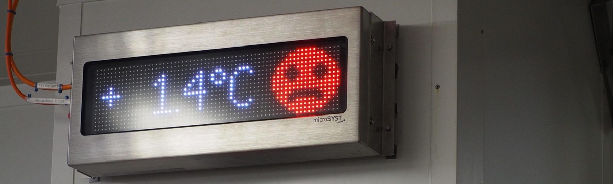 Der Smiley zeigt an, ob die angezeigte Temperatur gut oder schlecht ist.