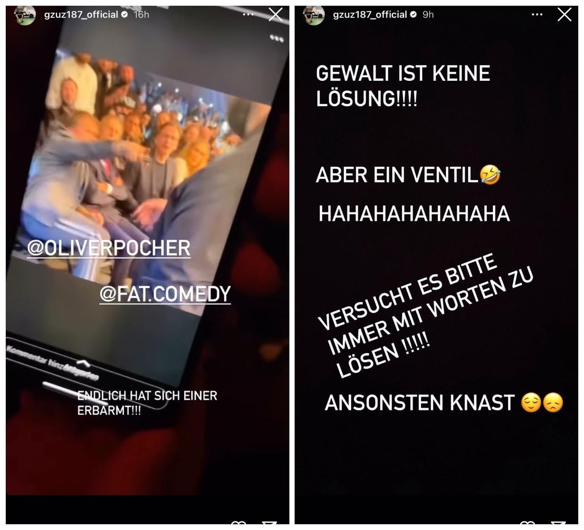 Das postete Gzuz in seiner Story.