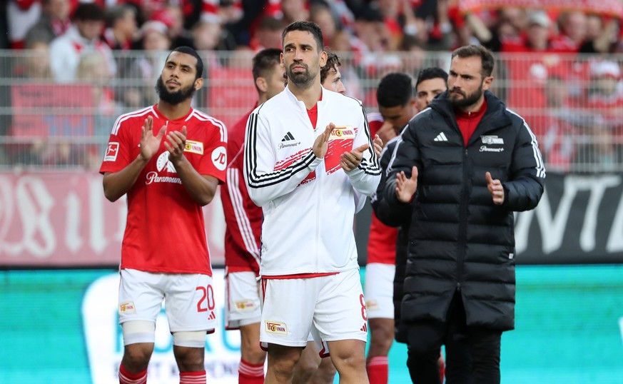 Aissa Laidouni, Rani Khedira, Lucas Tousart entt�uscht nach Spielende / Entt�uschung / / Fu�ball Fussball / Bundesliga Herren DFL / 8. Spieltag Saison 2023/2024 / 21.10.2023 / 1.FC Union Berlin FCU vs ...