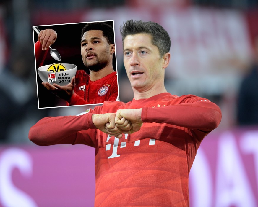 Robert Lewandowski FC Bayern Muenchenbejubelt seinen Treffer zum 3:0 FC Bayern Muenchen vs. Borussia Dortmund, Fussball, 1. Bundesliga, 11. Spieltag 2019/2020, 09.11.2019 FC Bayern Muenchen vs. Boruss ...