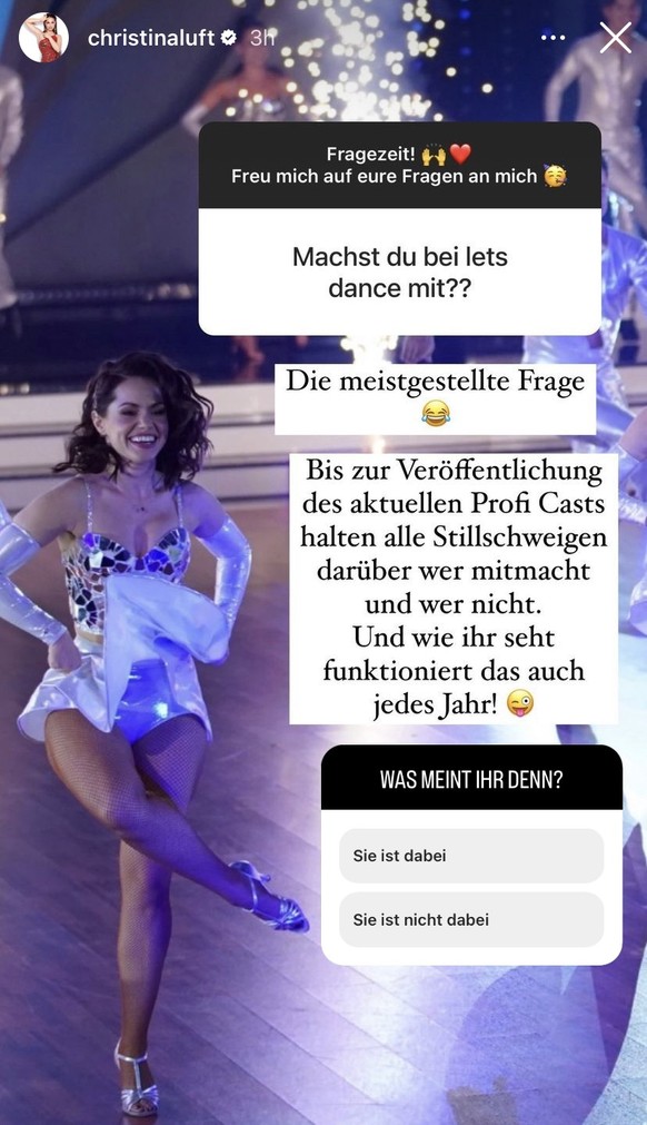 Christina Luft verriet nicht, ob sie wieder bei "Let's Dance" zu sehen ist.