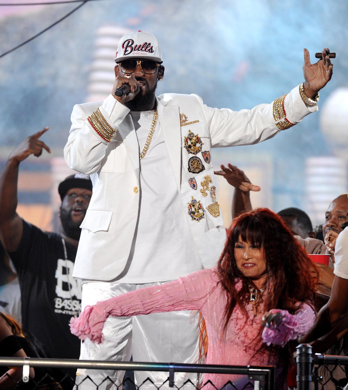 **FILE PHOTO** R. Kelly Sentenced To 30 Years In Prison On Federal Sex Trafficking And Racketeering. LAS VEGAS, NV - NOVEMBER 6: R. Kelly performs on the 2015 Soul Train Awards at the Orleans Areana o ...