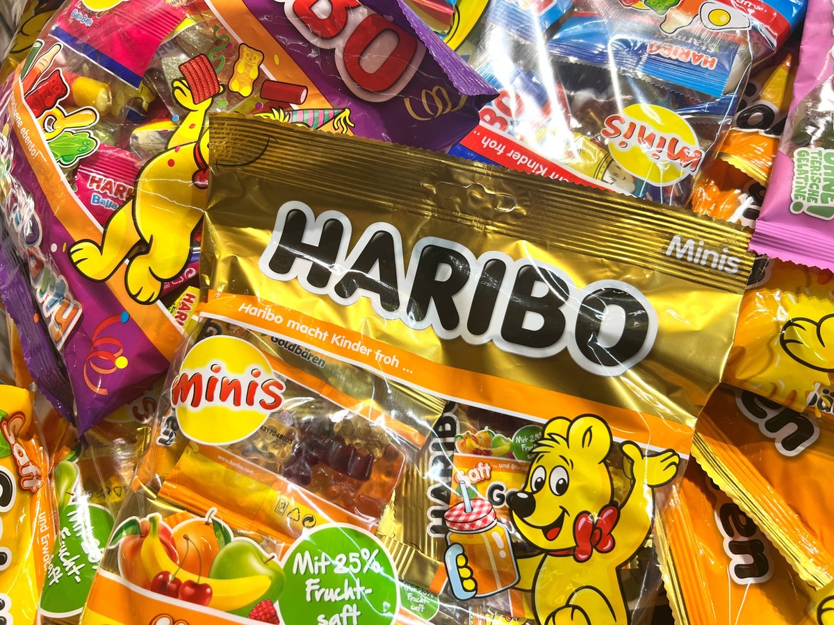 Nahaufnahme HARIBO Gummib�rchen *** HARIBO gummy bears close up Copyright: xmix1x