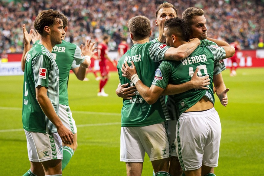 GER, 1.FBL, SV Werder Bremen vs 1. FC Köln / 23.09.2023, wohninvest WESERSTADION, GER, 1.FBL, SV Werder Bremen vs 1. FC Köln im Bild Jubel, Torjubel Rafael Borre Werder Bremen 19 trifft zum 1:1, Jubel ...