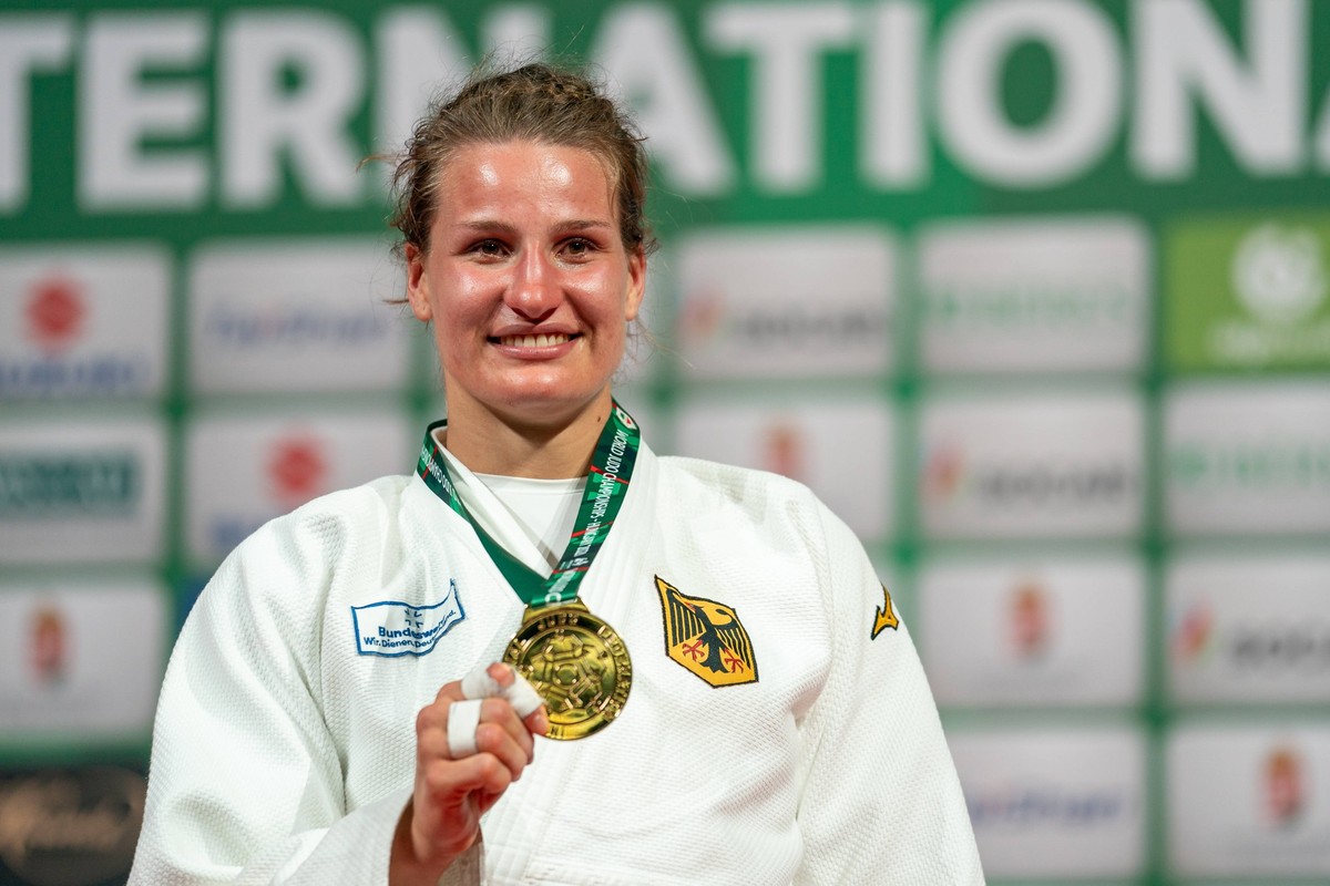 JUDO - IJF World Championships 2021 BUDAPEST,HUNGARY,11.JUN.21 - JUDO - IJF World Championships, ladies -78kg. Image shows Anna Maria Wagner GER. PUBLICATIONxNOTxINxAUTxSUIxSWE GEPAxpictures/xJohannes ...