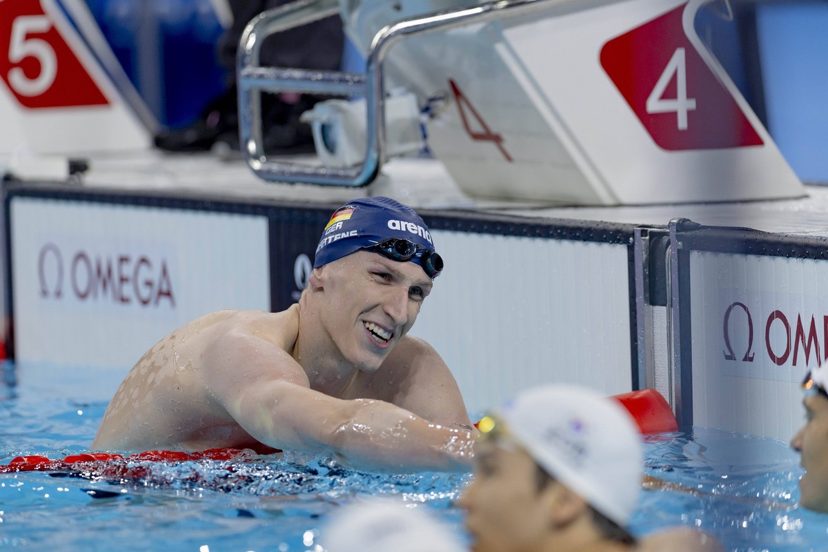 Paris, Frankreich 31.07.2024: Finals Schwimmen Tag 5, Lukas Maertens, GER Paris, Frankreich 31.07.2024: Finals Schwimmen Tag 5 Paris *** Paris, France 31 07 2024 Finals Swimming Day 5, Lukas Maertens, ...