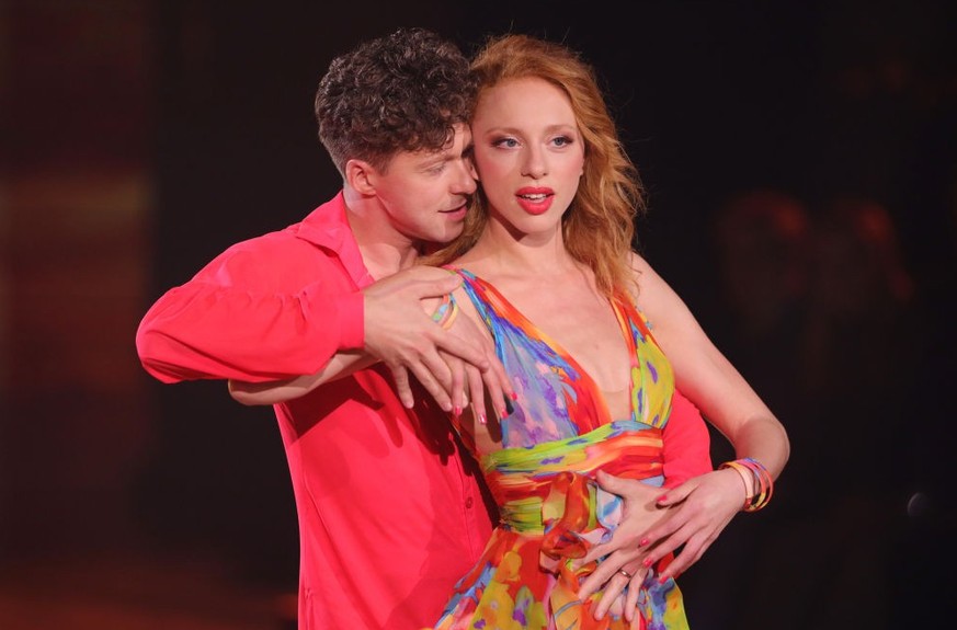 COLOGNE, GERMANY - APRIL 28: Valentin Lusin and Anna Ermakova dance on stage during the 9th &quot;Let&#039;s Dance&quot; show at MMC Studios on April 28, 2023 in Cologne, Germany. (Photo by Joshua Sam ...