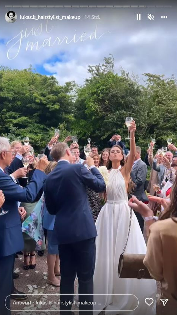 Ein Prost auf die Liebe: Lindner und Franca feiern ihre Ehe.