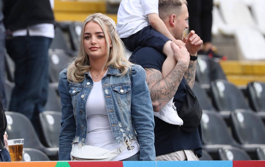 Mandatory Credit: Photo by BPI/Shutterstock 10286435am Megan Davison, partner of Jordan Pickford of England Netherlands v England, UEFA Nations League Semi Final, Estadio D. Afonso Henriques, Guimarae ...