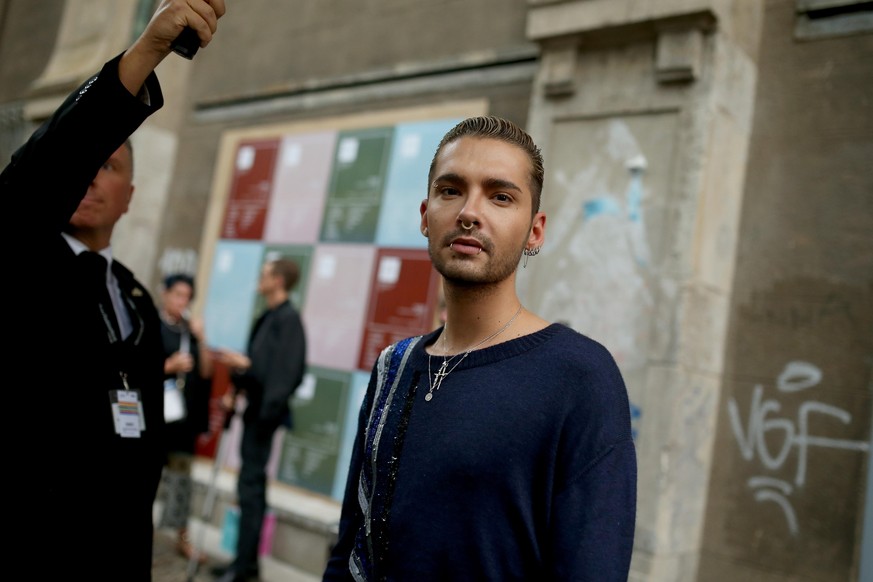 BERLIN, GERMANY - JULY 07: Bill Kaulitz poses during the Mercedes-Benz Fashion Week Berlin Spring/Summer 2018 at Kaufhaus Jandorf on July 7, 2017 in Berlin, Germany. (Photo by Thomas Niedermueller/Get ...