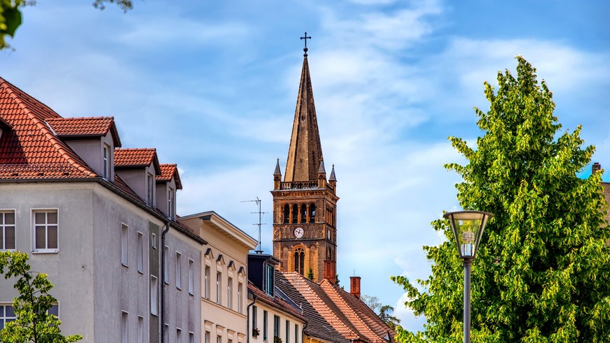 View to the St. Nicolai Kirche Oranienburg, Germany, View to the St. Nicolai Kirche Oranienburg, Germany.