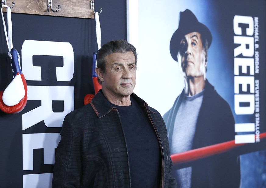 NEW YORK, NEW YORK - NOVEMBER 14: Sylvester Stallone attends &quot;Creed II&quot; New York Premiere at AMC Loews Lincoln Square on November 14, 2018 in New York City. (Photo by John Lamparski/Getty Im ...