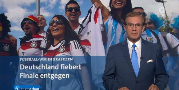 Jan Hofer mit seiner &quot;Argentinien-Krawatte&quot;. in der &quot;Tagesschau&quot;.