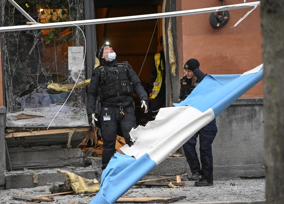 A powerful explosion occurred at the Faros restaurant at Greta Garbo s Square in the Sodermalm area in central Stockholm, Sweden, on January 17, 2023. The restaurant s entrance was destroyed and a lar ...