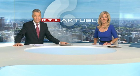 So kennen die Zuschauer das Format "RTL Aktuell" mit Peter Kloeppel und Sport-Moderatorin Ulrike von der Groeben.