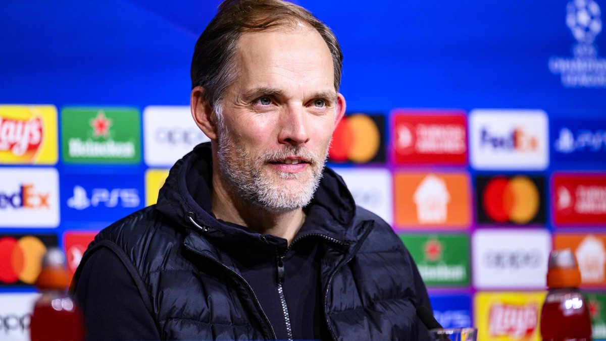 09.11.2023, Bayern, München: Fußball: Champions League, Bayern München - Galatasaray Istanbul, Gruppenphase, Gruppe A, 4. Spieltag, Allianz Arena. Münchens Trainer Thomas Tuchel reagiert nach dem Spie ...