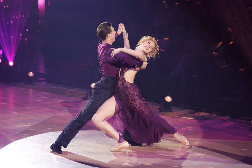 COLOGNE, GERMANY - MARCH 10: Anna Ermakova and Valentin Lusin perform during the third &quot;Let&#039;s Dance&quot; show at MMC Studios on March 10, 2023 in Cologne, Germany. (Photo by Andreas Rentz/G ...