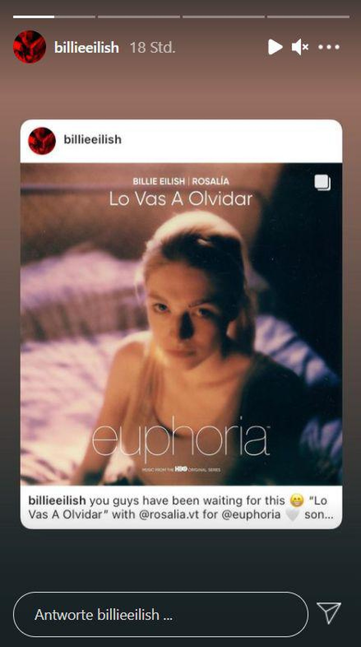 Billie Eilish kündigt einen Song zur Serie "Euphoria" an.