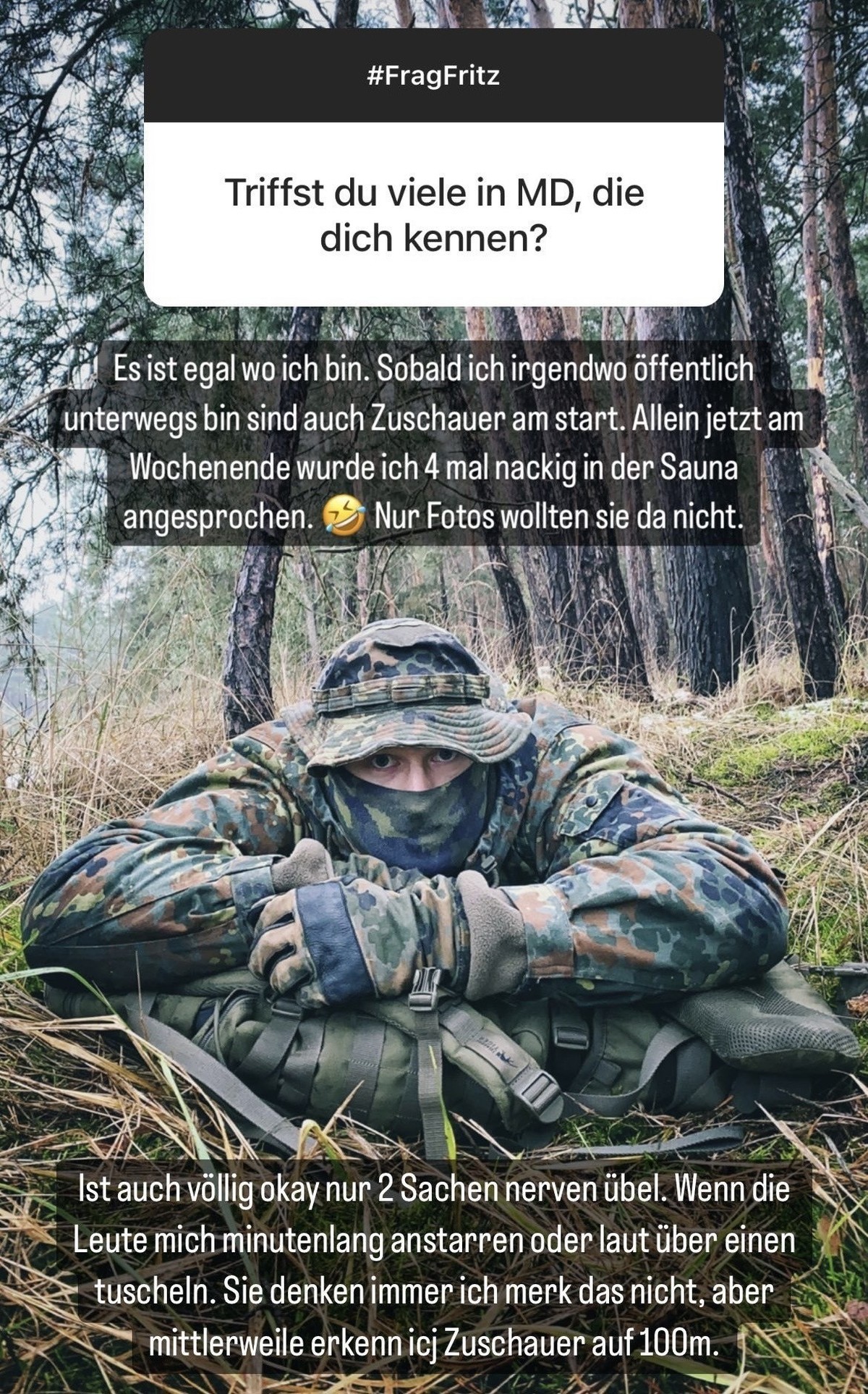 Fritz Meinecke erklärt seinen Fans, was ihn manchmal an ihnen stört.