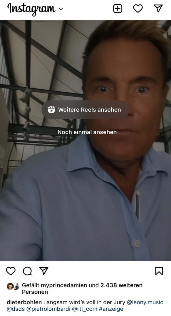 Diesen Beitrag löschte Dieter Bohlen wieder.