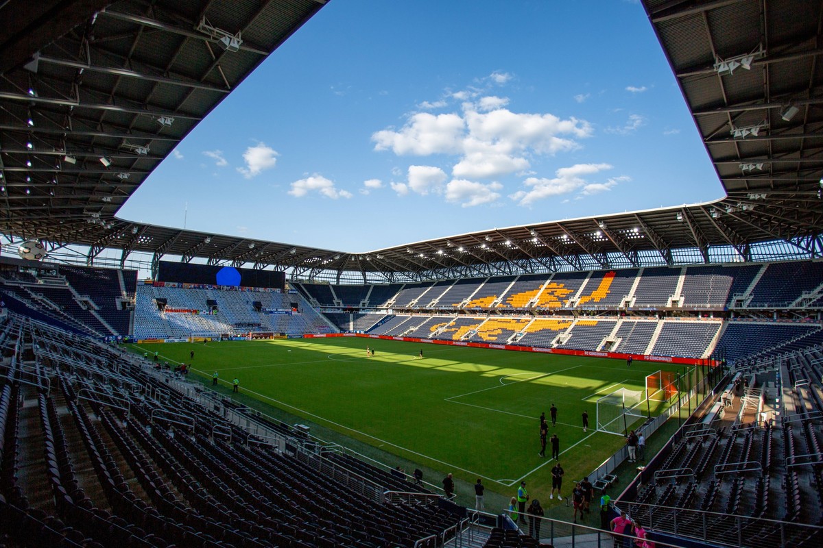 Major League Soccer: Columbus Crew Vs. FC Cincinnati Hell Is Real TQL Stadium is seen prior to the start of the Hell is Real Major League Soccer match between FC Cincinnati and the Columbus Crew at TQ ...