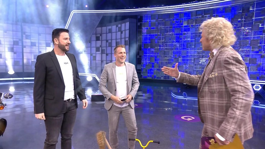 Michael Wendler, Oliver Pocher und Thomas Gottschalk: Die Kontrahenten mussten diesmal in einem Team spielen.