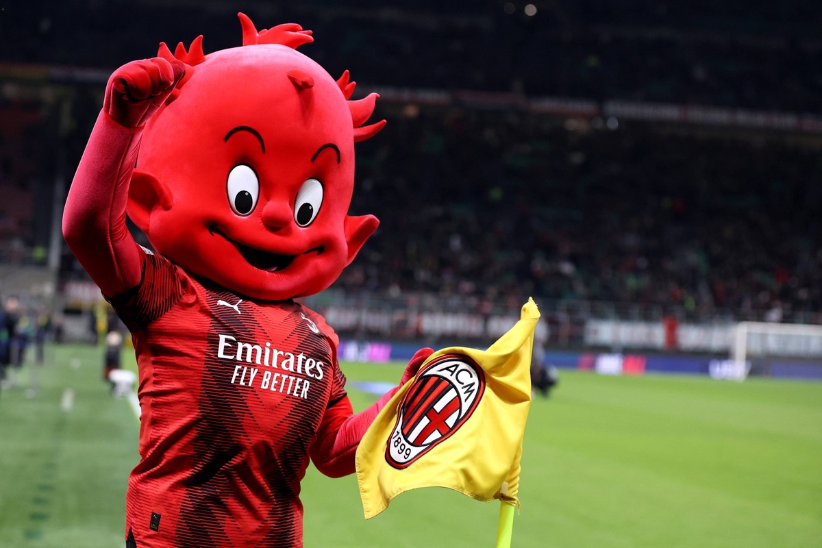 Ac Milan vs SK Slavia Praha Milanello, mascot of AC Milan, during the Uefa Europa League round of 16 first leg match beetween Ac Milan and SK Slavia Praha at Stadio Giuseppe Meazza on March 7, 2024 in ...