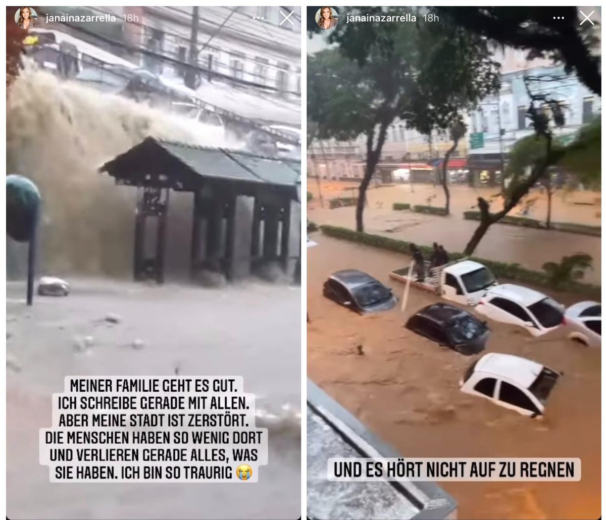 Mit den Worten "Meine Stadt ist zerstört" zeigt Jana Ina, wie schlimm es vor Ort aussieht.