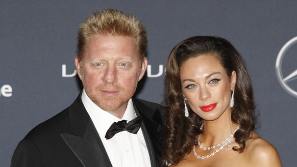 FILE - In this Feb. 6, 2012 file photo German tennis legend Boris Becker arrives with his wife Lilly for the Laureus World Sports Awards in London. (AP Photo/Lefteris Pitarakis, file)