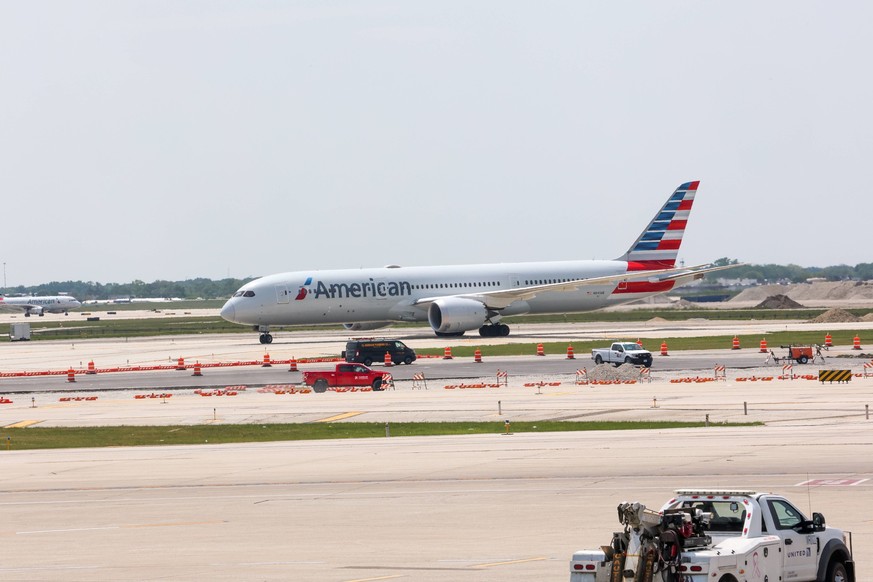 USA, Vereinigte Staaten von Amerika, Illinois, Chicago, 23.05.2023: Chicago OHare International Airport ORD / KORD. Registrierung: N841AN American Airlines Boeing 787-9 Dreamliner *** USA, United Stat ...