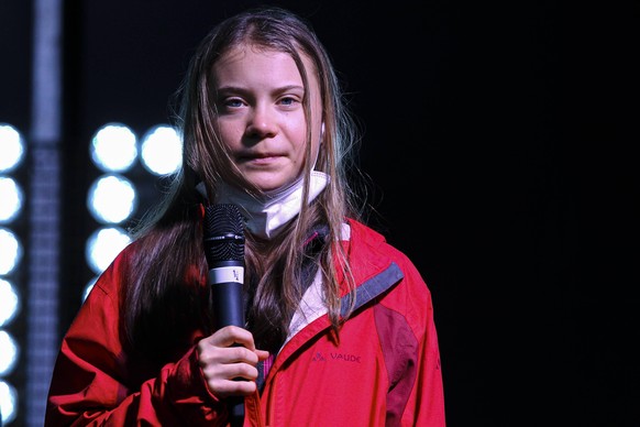 Cop26 - Glasgow Friday for Future Climate activist Greta Thunberg takes part in a climate protest as they march though the city centre on November 05, 2021 in Glasgow, Scotland. Thousands of people ac ...
