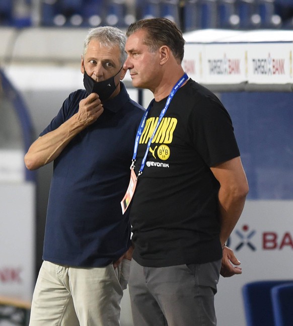 BVB: Lucien Favre und Michael Zorc.