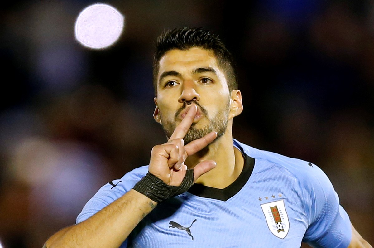 Soccer Football - International Friendly - Uruguay vs Uzbekistan - Estadio Centenario, Montevideo, Uruguay - June 7, 2018 Uruguay&#039;s Luis Suarez celebrates scoring their second goal REUTERS/Andres ...