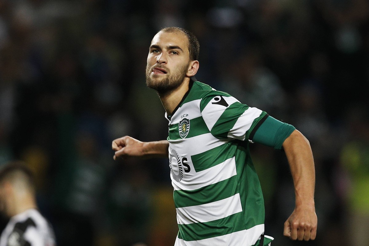 April 22, 2018 - Lisbon, Portugal - Sporting s forward Bas Dost celebrates his goal during Primeira Liga 2017/18 match between Sporting CP vs Boavista FC, in Lisbon, on April 22, 2017. Sporting CP v B ...
