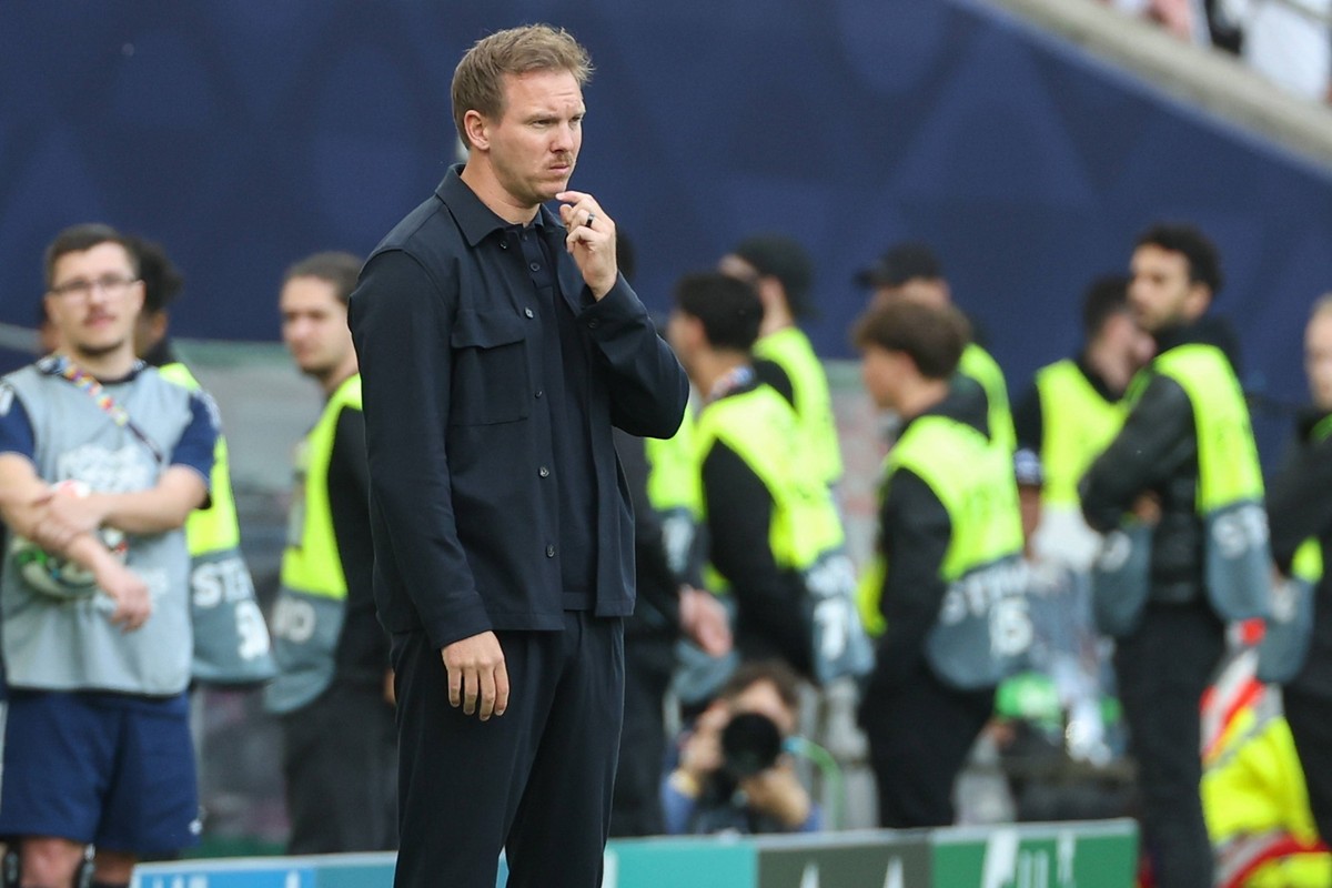 UEFA Nations League Spiel um Platz 3 - 24/25 - Deutschland - Frankreich am 08.06.2025 in der MHP Arena in Stuttgart Trainer / Coach Julian Nagelsmann Deutschland nachdenklich *** UEFA Nations League m ...