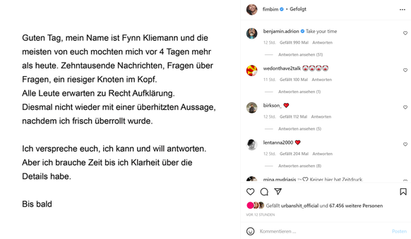 Dieses Bild postete Fynn Kliemann auf Instagram.