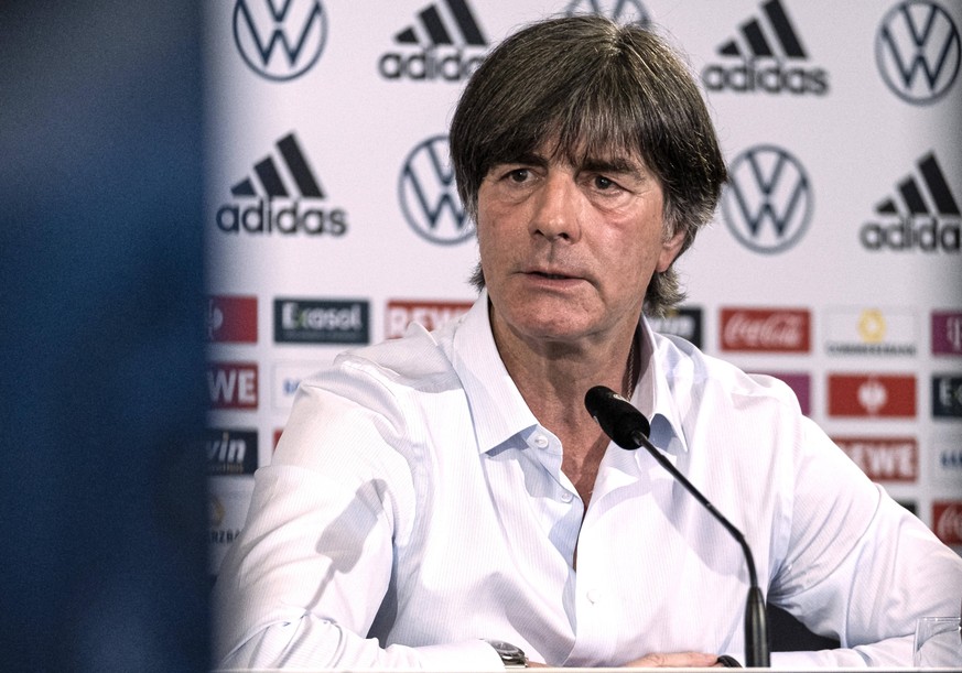 LOEW Joachim Bundestrainer Team Deutschland Bekanntgabe der Spieler fuer Die EURO 2021 in Frankfurt am 19.Mai.2021 DFL REGULATIONS PROHIBIT ANY USE OF PHOTOGRAPHS as IMAGE SEQUENCES and/or QUASI-VIDEO ...