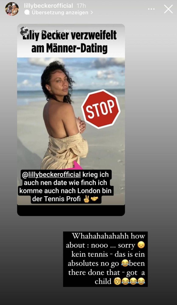 Lilly Becker möchte wohl keinen Tennisprofi mehr kennenlernen.