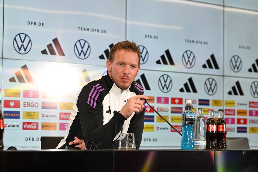 25.03.2024, xsltx, Fussball DFB Medientermine, DFB Nationalelf - Abschlusspressekonferenz emspor, v.l. Julian Nagelsmann Bundestrainer DFL/DFB REGULATIONS PROHIBIT ANY USE OF PHOTOGRAPHS as IMAGE SEQU ...