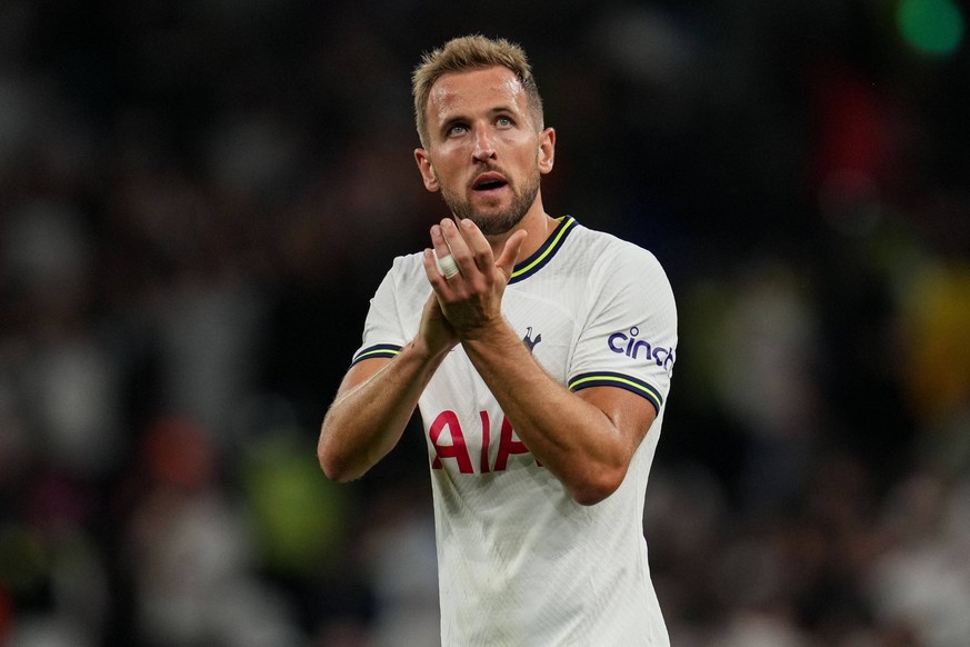 Mandatory Credit: Photo by Joe Toth/Shutterstock 13371218fj Harry Kane of Tottenham Hotspur 10 applauds the fans at full-time. Tottenham Hotspur v Olympique Marseille, UEFA Champions League, Group D,  ...