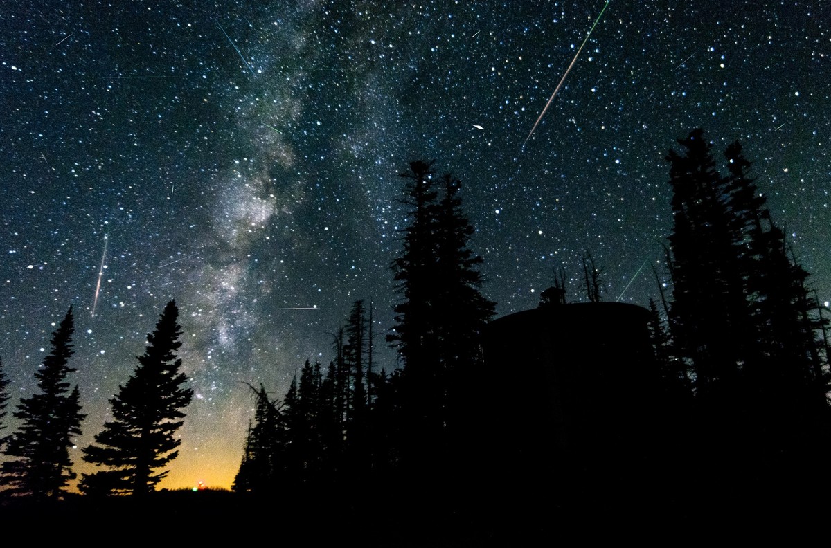 Perseid meteor shower and the Milky Way over Cedar Breaks National Monument, UT.