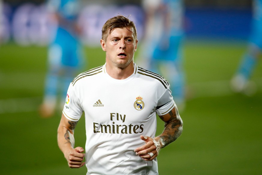 June 18, 2020, Valdebebas, MADRID, SPAIN: Toni Kroos of Real Madrid looks on during the spanish league, LaLiga, football match played between Real Madrid and Valencia at Alfredo Di Stefano Stadium on  ...
