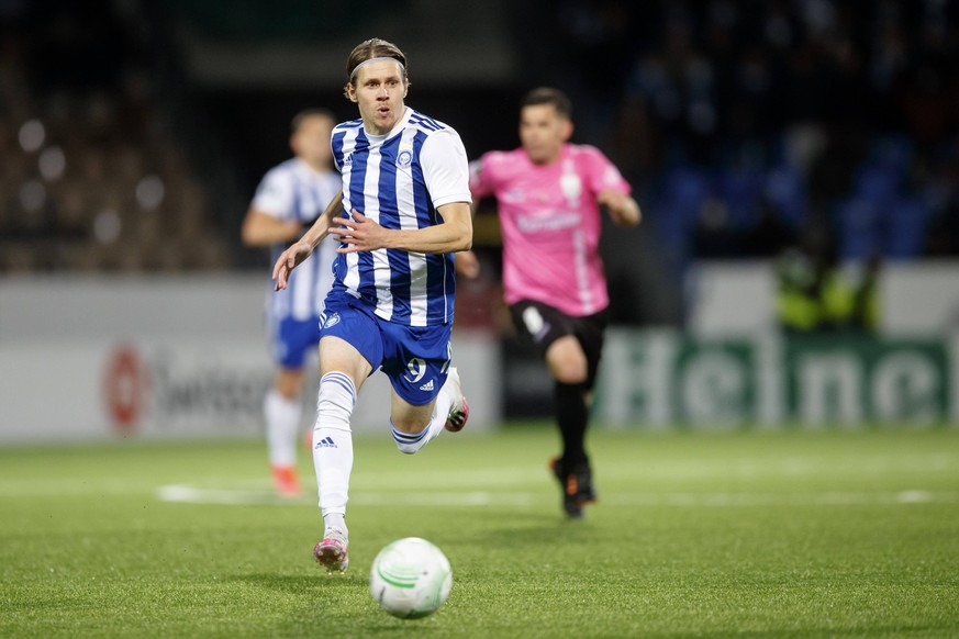 Riku Riski 9, HJK during UEFA Europa Conference League football match between HJK - Lask at the Bolt Arena on 16 September 2021 in Helsinki, Finland. Tomi H