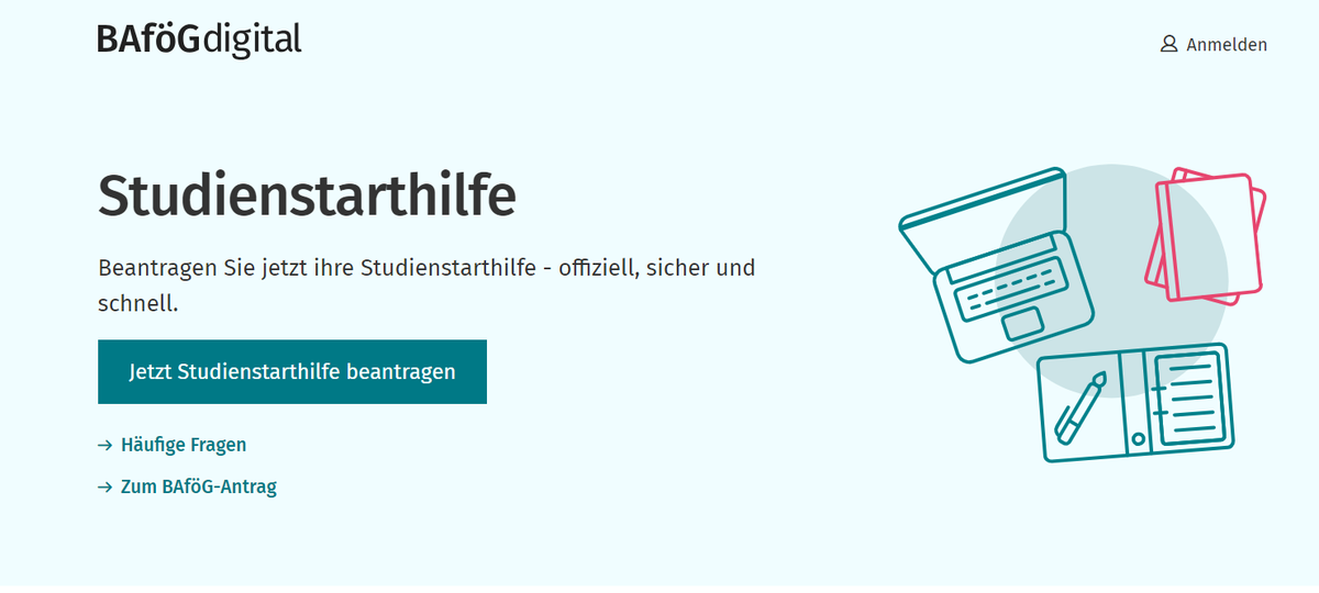 Die Studienstarthilfe kann ausschließlich online beantragt werden.