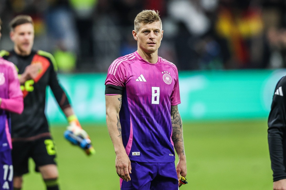 Fussball, Nationalmannschaft Saison 2023/24 UEFA Länderspiel Deutschland - Niederlande 26.03.2024, Deutsche Bank Park Toni Kroos Deutschland, 8 Deutsche Bank Park DFB Campus Hessen Deutschland *** Spo ...