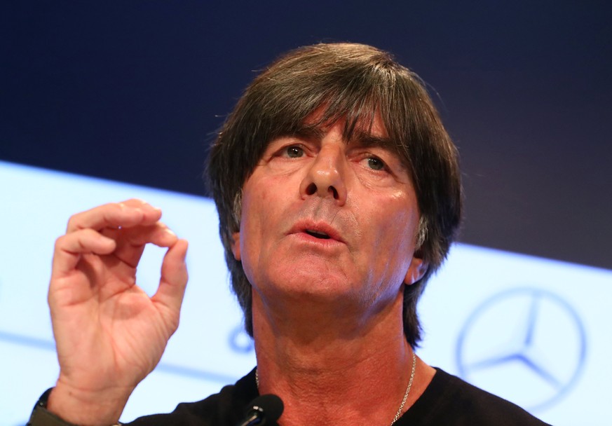 Soccer Football - Germany Press Conference - Joachim Loew - Allianz Arena, Munich, Germany - August 29, 2018 Germany coach Joachim Loew during the press conference REUTERS/Michael Dalder