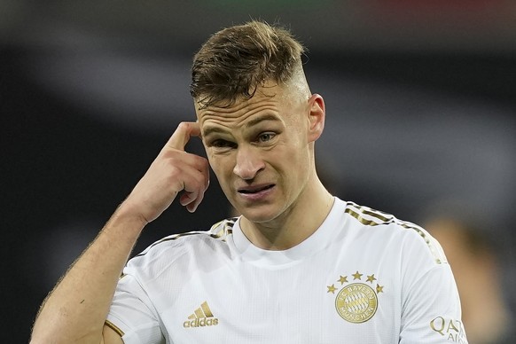 Bayern&#039;s Joshua Kimmich reacts as he walks off the field after their loss in the German Bundesliga soccer match between Bayer Leverkusen and Bayern Munich in Leverkusen, Germany, Sunday, March 19 ...