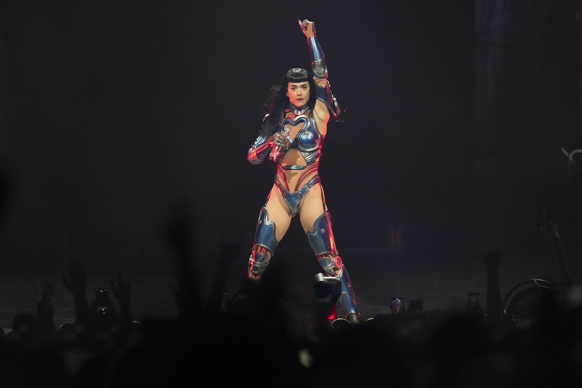 Katy Perry performs during a concert at Scotiabank Arena, Tuesday, Aug. 5, 2025, in Toronto. (Chris Young/The Canadian Press via AP)